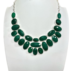 Emerald 925 Large Gemstone Necklace